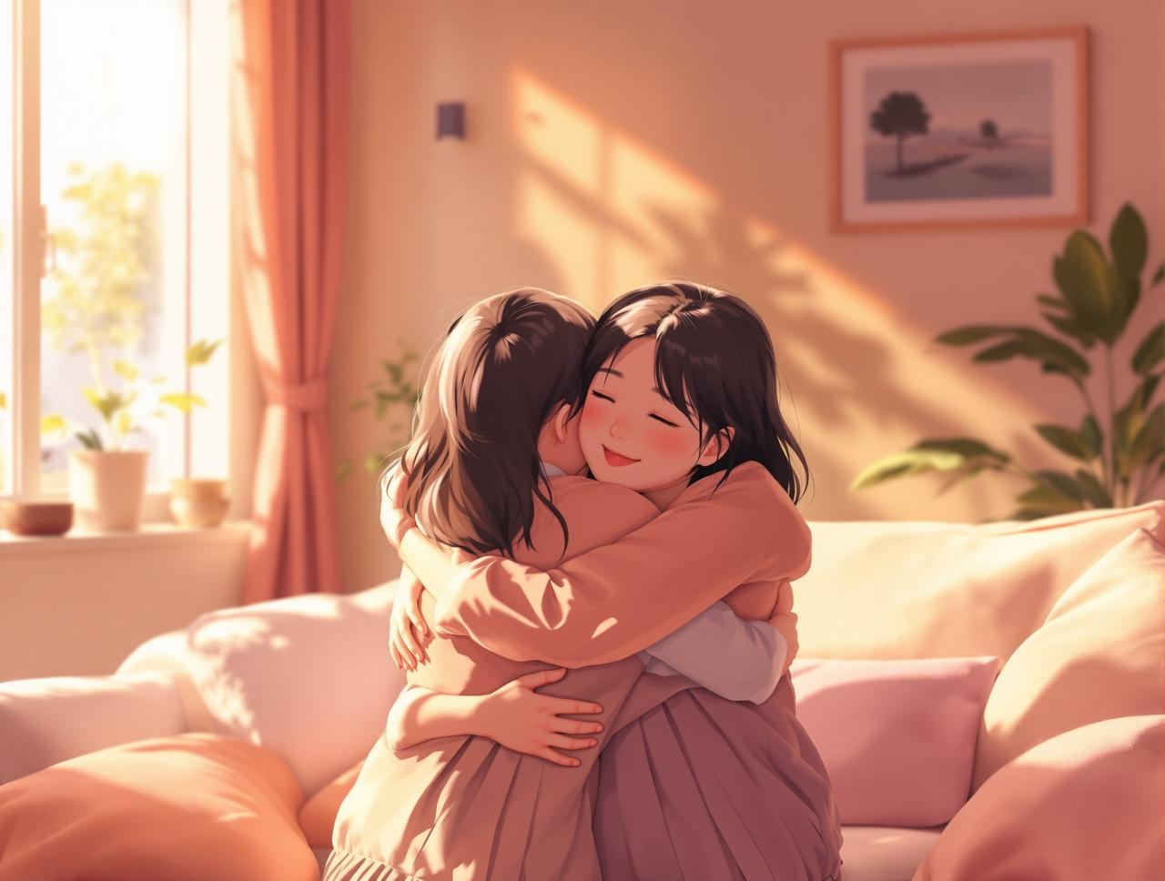 ai百合短剧 - 姐妹花 - 亲情伦理动漫短剧封面